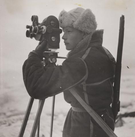 Photo: Photographer Mattis Mathiesen at work on Jan Mayen, anonymous From the Daily Herald Archive at the National Media Museum, via Flickr Commons.